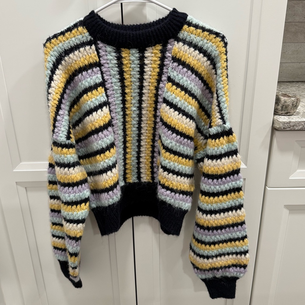 Zara Stripped Cropped Sweater Multicolor